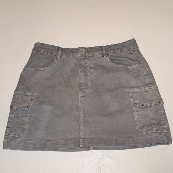 Women’s Brownie Cargo Denim Skirt, Gray, EU 40, US Small - Picture 1 of 11